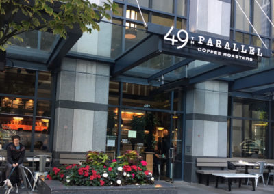 49th Parallel Outside Sign